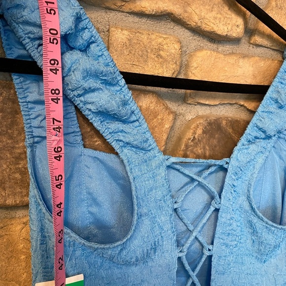 ASTR the Label Womens Blue Maxi Square Chest Tie Open Back New Sleeveless xl - Picture 6 of 15